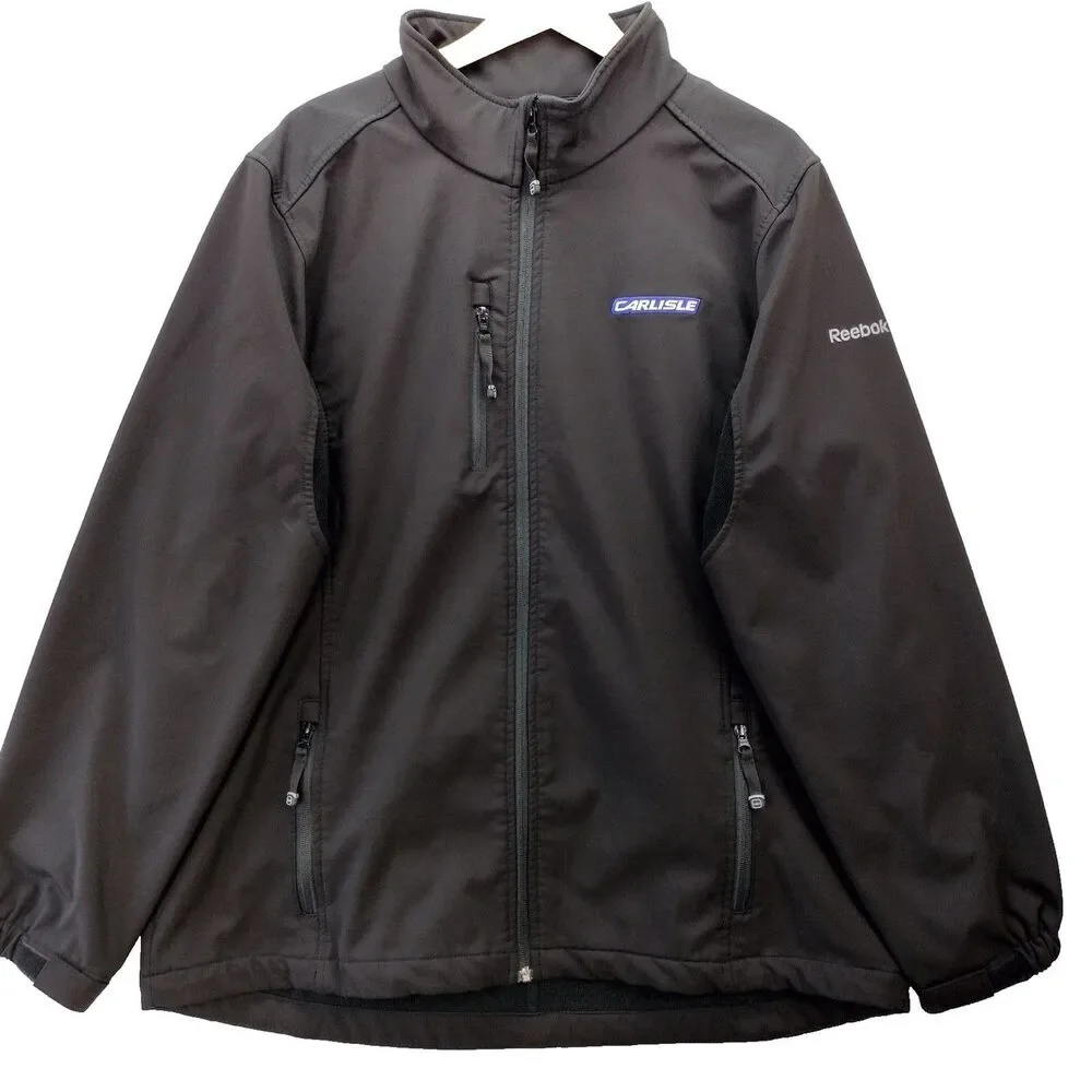 Reebok Jacket Mens 2XL Black Full Zip Playshield Soft Shell Performance Stretch